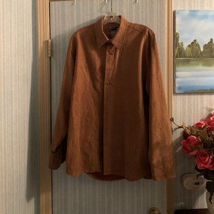 Point Zero Dimension Men's Suede-Like Dressy Shirt